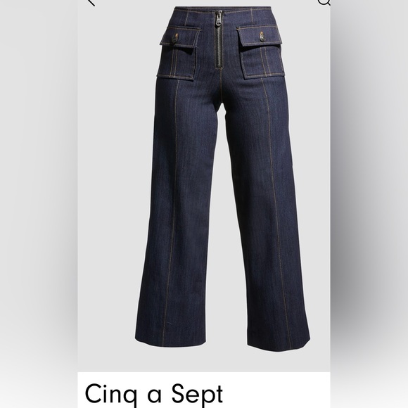 Cinq a Sept Azure Wide Leg Stitched Pants - Picture 2 of 8